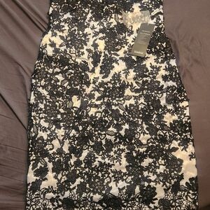 Zara Elegant Black Lace Pencil Skirt